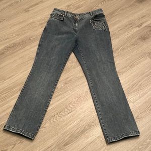 ESCADA Embroidered Flower Detail  Jeans Size EU 44